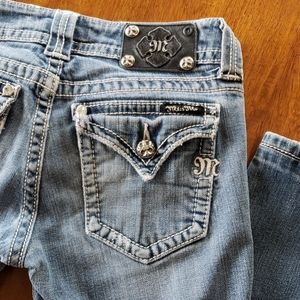 Miss Me 28 Bootcut Flap Button Pockets Bling Jeans
